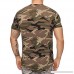 Mens Camouflage Stripe Camo Print Casual Fashion Short Sleeve Shirt Tops Army Green B07QHF5GMS